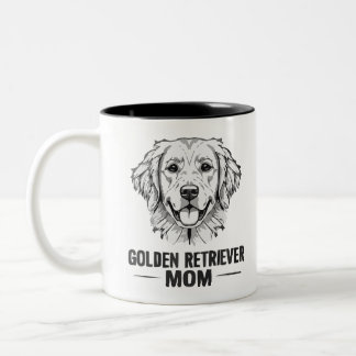 Line Art Golden Retriever Hund Mamma Gift Mugg