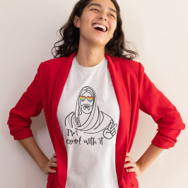 Line Art Hippie Jesus Gay pride Rainbow Light T Shirt