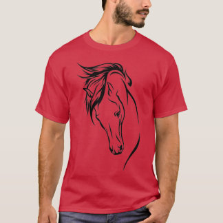 Line Art Horse Head T Shirt