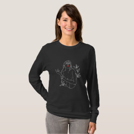 Line Art illustration. Femme en noir et blanc. T Shirt