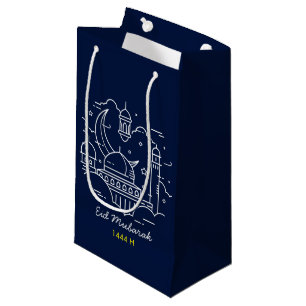 Line Art Lycklig EID Mubarak Navy Small Gift Bag