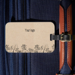 Line Art on Kraft Paper Bagagebricka