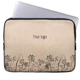 Line Art on Kraft Paper Laptop Fodral