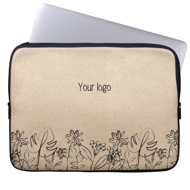  Line Art on Kraft Paper  Laptop Fodral (Framsidan)