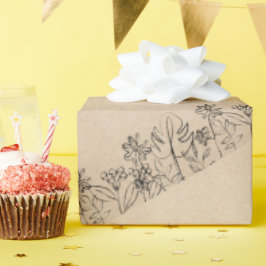 Line Art on Kraft Paper Presentpapper