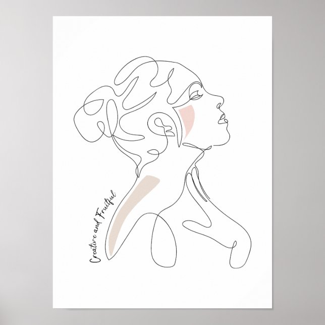 Line Art teckning - Kreativ och fruktbar Poster (Framsidan)