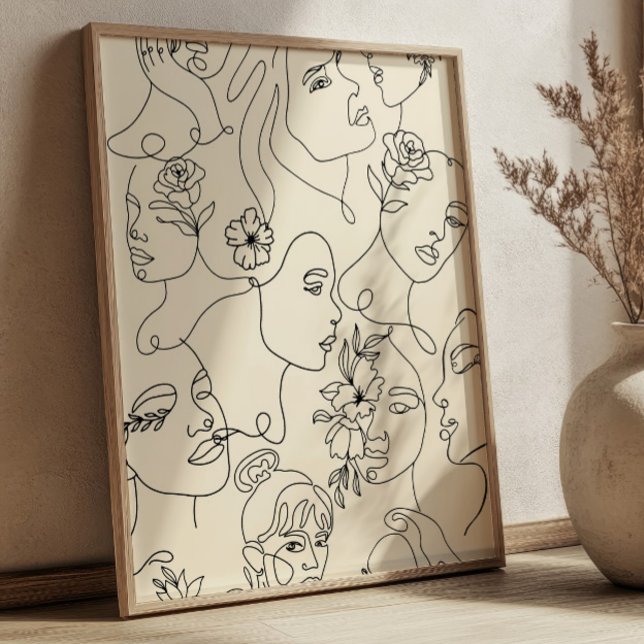 Line Art Women Illustrations Modern Minimalist  Poster (Skapare uppladdad)
