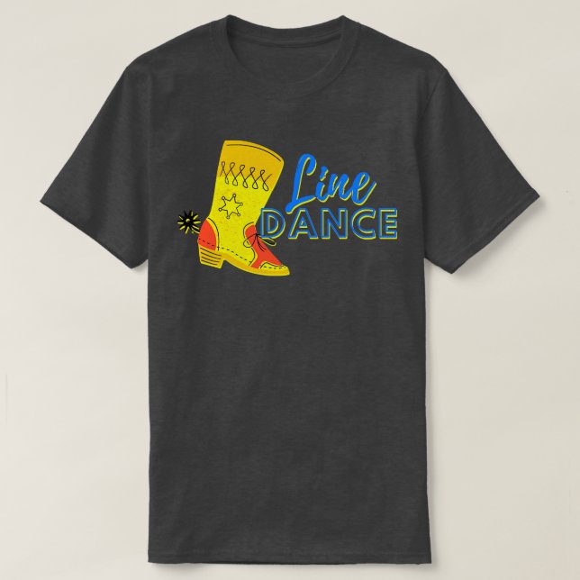 Line Dance Boots T Shirt (Design framsida)