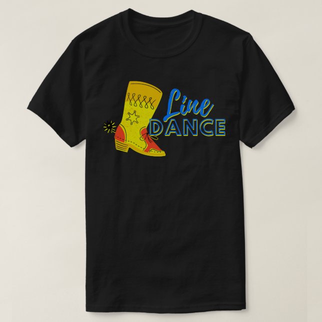 Line Dance Boots T Shirt (Design framsida)