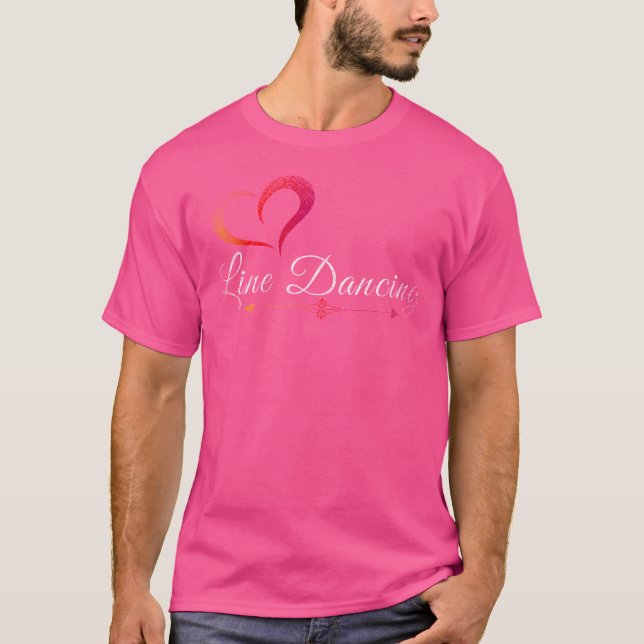 Line Dance Cowboy Line Dancing T Shirt (Framsida)