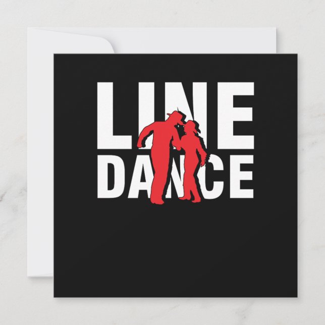 Line Dance CowboyLine Dancing Land Music Gift Inbjudningar (Framsida)