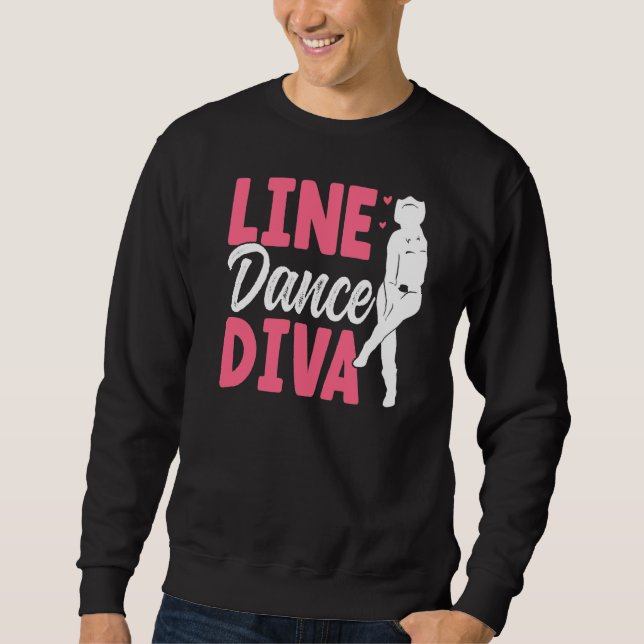 Line Dance Diva Line Dancing Line Dancer 1 Lång Ärmad Tröja (Framsida)