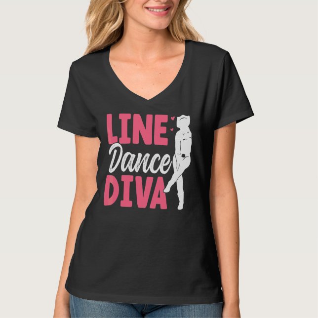 Line Dance Diva Line Dancing Line Dancer 1 T Shirt (Framsida)