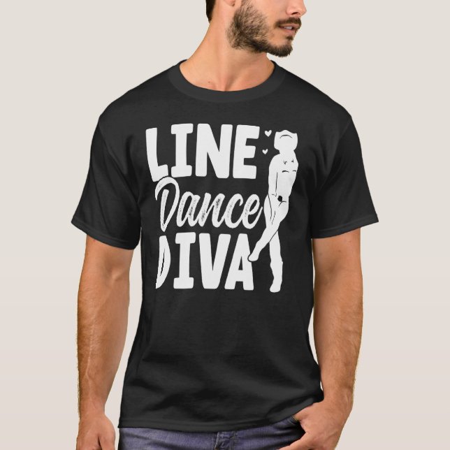 Line Dance Diva Line Dancing Line Dancer T Shirt (Framsida)