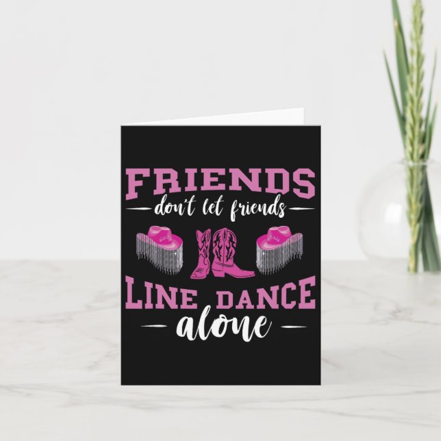 Line Dance Friends Line Dance Boots Hat Line Danci Kort (Framsida)