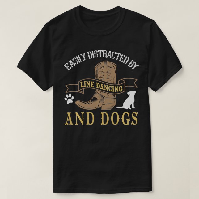 Line Dance  Joke Dog Lover Line Dancing Line Dance T Shirt (Design framsida)