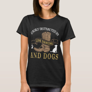 Line Dance Joke Hund älskare Line Dancing Line Dan T Shirt