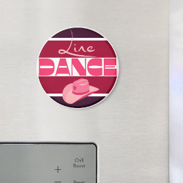 Line dance Kärlek Cowboyhat rosa Magnet