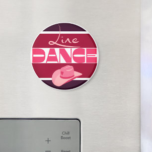Line dance Kärlek Cowboyhat rosa Magnet