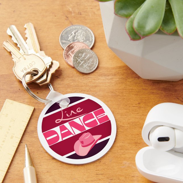 Line dance Kärlek Cowboyhat rosa Nyckelring (Skapare uppladdad)