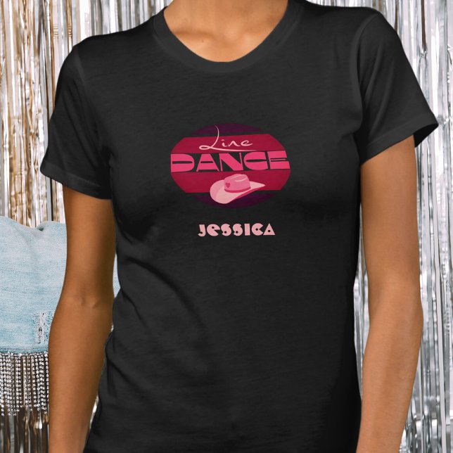 Line dance Kärlek Cowboyhat rosa T Shirt (Skapare uppladdad)