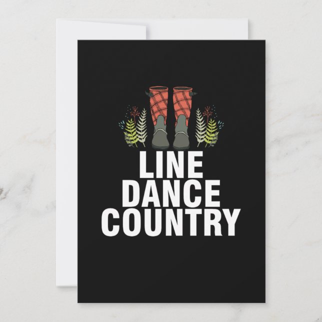 Line Dance Land Square Dance Line Dancing Gift Inbjudningar (Framsida)