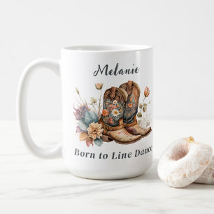 Line Dance Land Westerna Boots Flowers Mugg