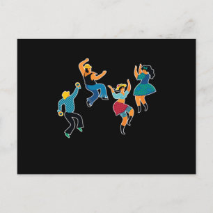 Line Dance Line Dancers Line Dancing Land Gift Vykort