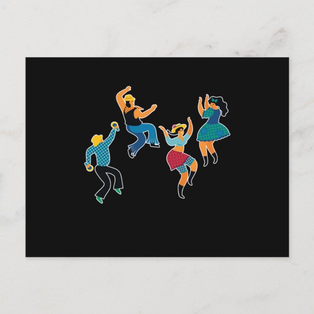 Line Dance Line Dancers Line Dancing Land Gift Vykort (Framsida)