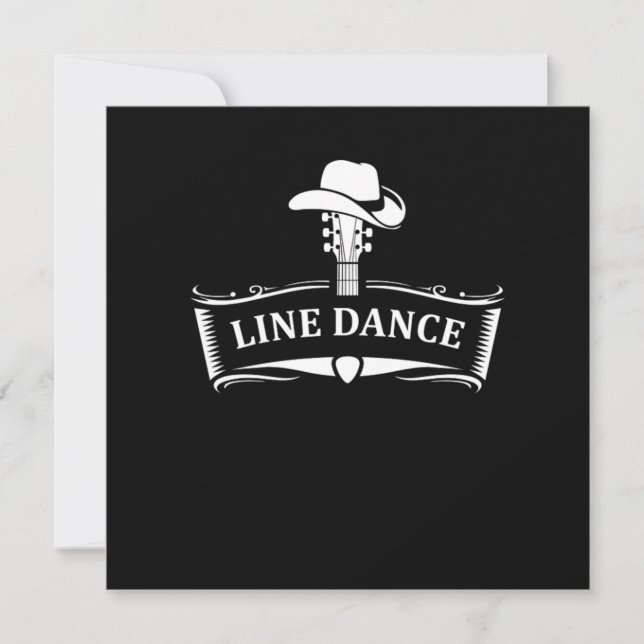 Line Dance Line Dancing Land Cowboy Cowgirl Gif Inbjudningar (Framsida)