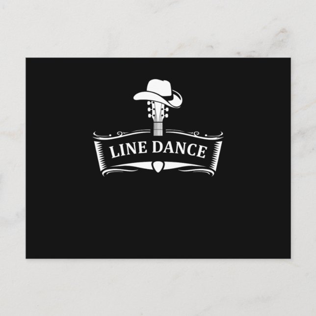 Line Dance Line Dancing Land Cowboy Cowgirl Gif Vykort (Framsida)