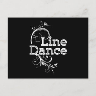 Line Dance Line Dancing Music Land Rodeo Gift Vykort