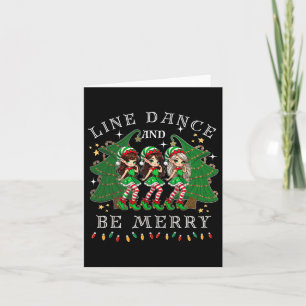 Line Dance och be God jul Elf Dancing Holi Kort