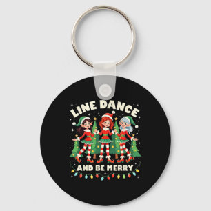 Line Dance Och Var Glad Xmas Söt Alv Dansare Kosty Nyckelring