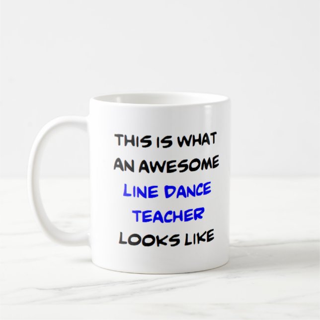 line dance teacher, awesome kaffemugg (Vänster)