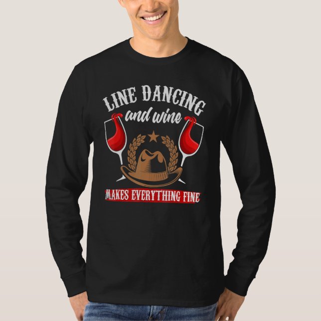 Line Dance Vin Vin Land Line Dancing T Shirt (Framsida)