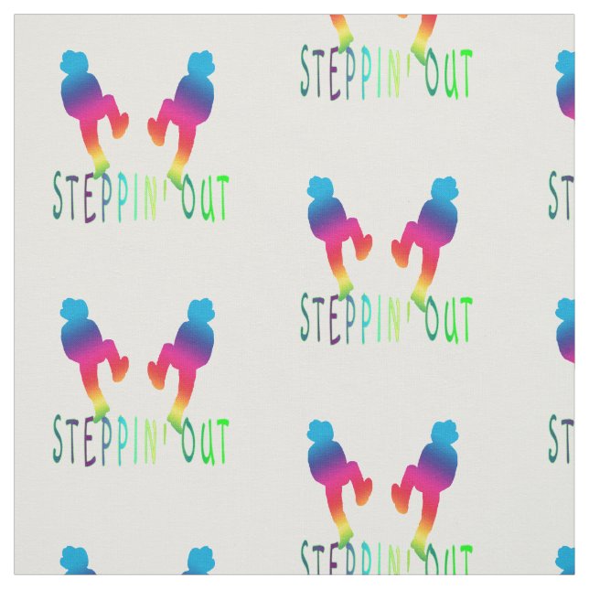 Line Dancer Steppin'ut Neon Rainbow Fabric Tyg (Provkarta)