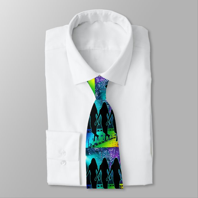 Line Dancers Ljus och Music Necktie Slips (Bunden)