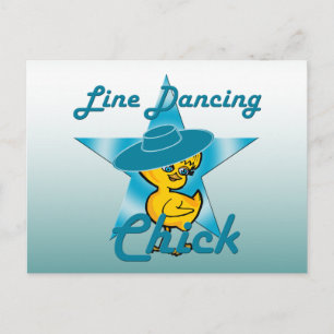 Line Dancing Chick #7 Vykort