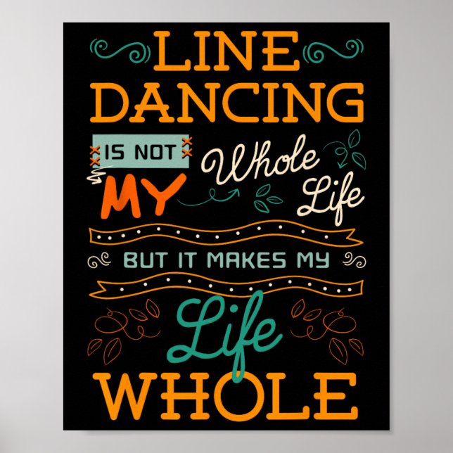 Line Dancing Choreographed Dance Teacher Group Dan Poster (Framsidan)