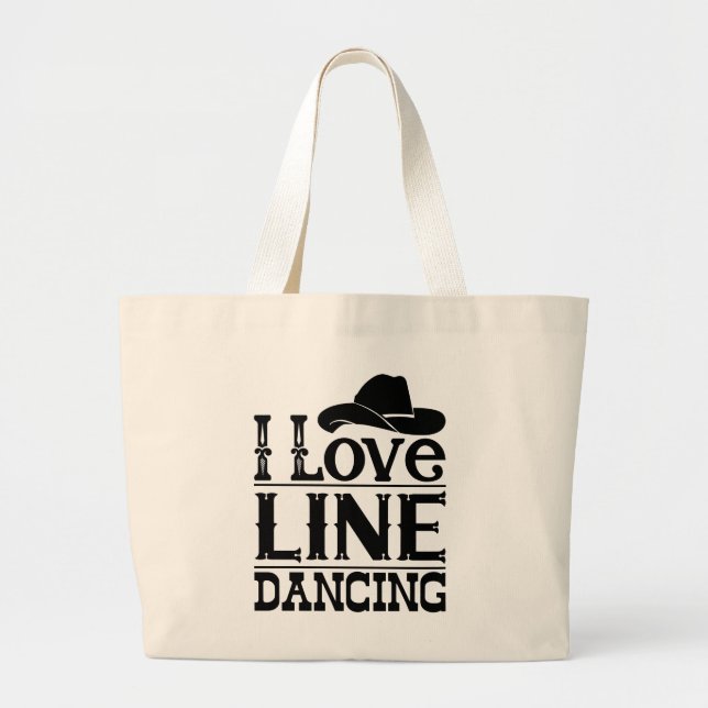 Line Dancing Cowboy Boots Cowgirl Land Music Jumbo Tygkasse (Framsidan)
