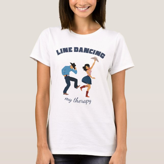 Line Dancing Cowboy och Cowgirl T-Shirt (Framsida)