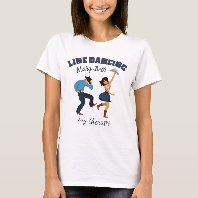 Line Dancing Cowboy och Cowgirl T-Shirt (Framsida)