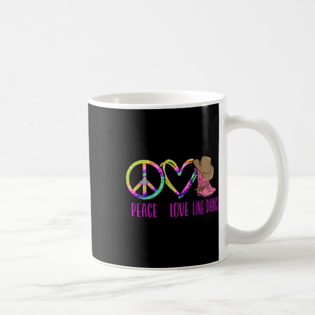 Line Dancing Dance Teacher Tie Dye Peace Kärlek Li Kaffemugg (Höger)