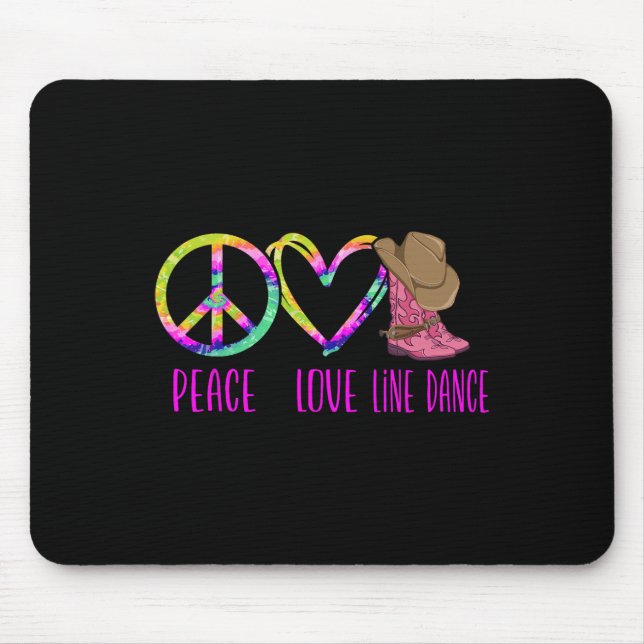 Line Dancing Dance Teacher Tie Dye Peace Kärlek Li Musmatta (Framsidan)