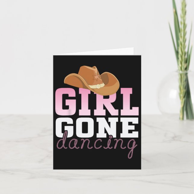 Line Dancing Girl Borta Dancing Line Dance Western Kort (Framsida)