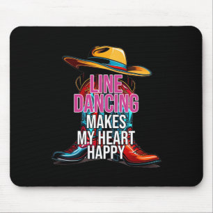 Line Dancing gör mitt hjärta Lycklig Land Westernt Musmatta
