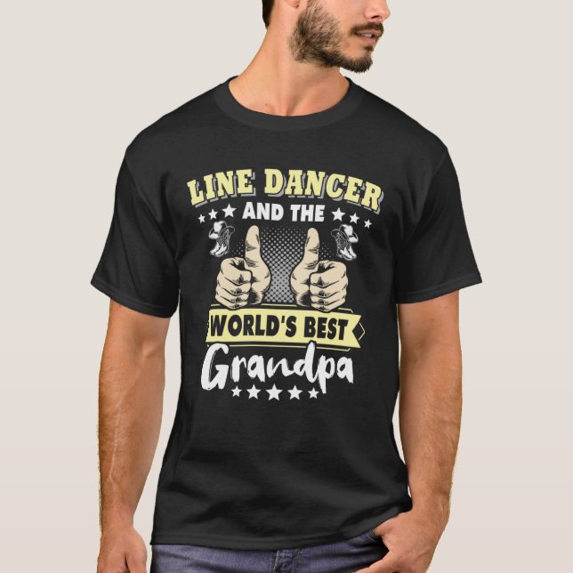 Line Dancing Grandpa Line Dancer Line Dance T Shirt (Framsida)