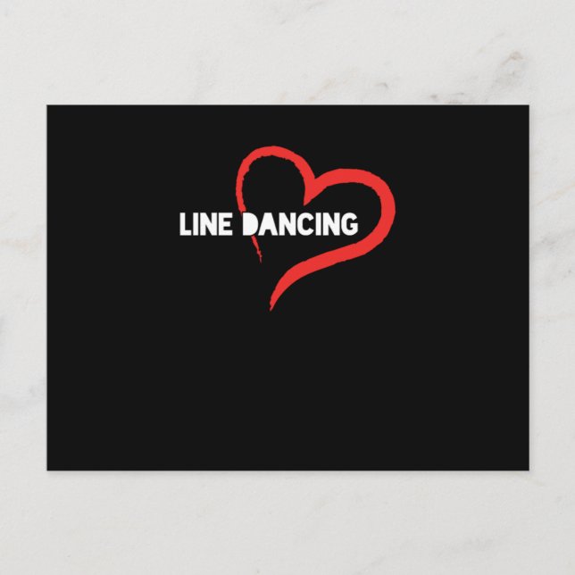 Line Dancing Heart Land Music Cowboy Cowgirl Gi Vykort (Framsida)