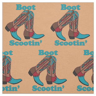 Line Dancing Land Dance Cowboy Boot Scootin" Tyg